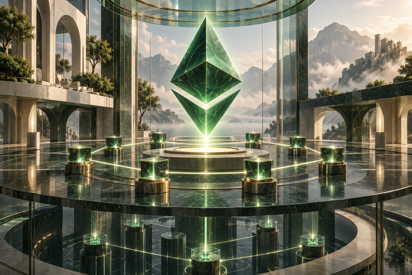 Illustration éditoriale de la mise à niveau Glamsterdam d’Ethereum testée sur Sepolia