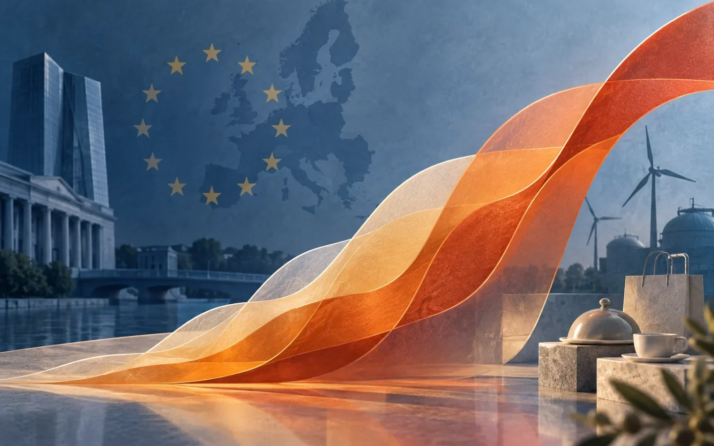 Illustration conceptuelle de couches de prix et d’énergie dans la zone euro