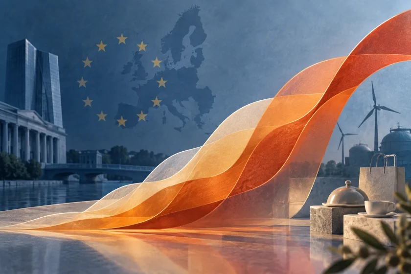 Illustration conceptuelle de couches de prix et d’énergie dans la zone euro