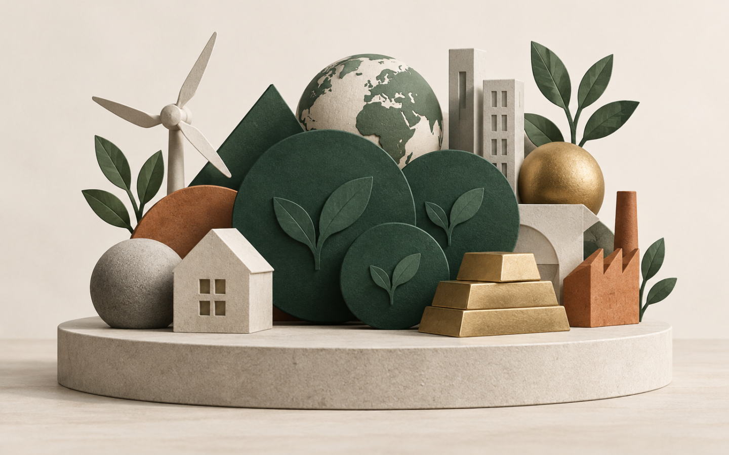 Composition géométrique de formes variées et répétées illustrant la diversification et les expositions communes.